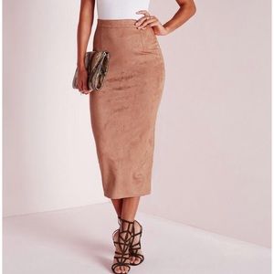Missguided Faux Suede midi skirt